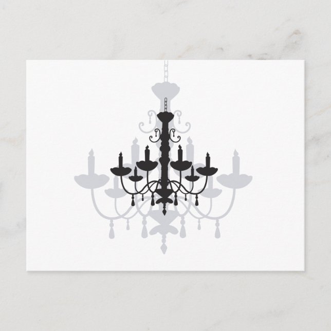 Crystal Chandelier Black Gothic and Shadow Postcard (Front)
