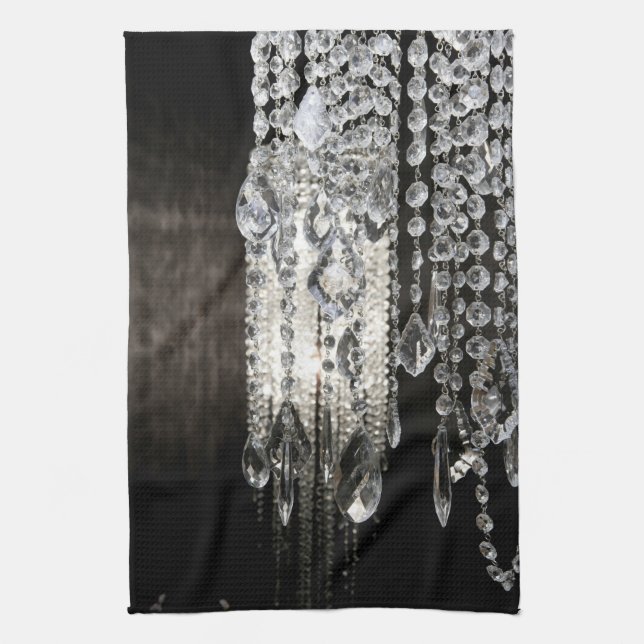 Crystal Chandelier Chic Kitchen Dish Towel (Vertical)