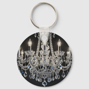 Crystal Chandelier Luxe Silver Sparkle Keychain