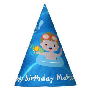 Crystal Clear Happy Birthday Pool Party Hat