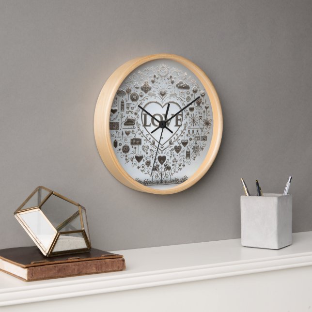 Crystal Clear Love Sign Clock (Office)