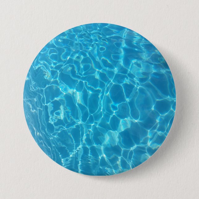Crystal Clear Sky Blue Pool Water 3 Inch Round Button (Front)