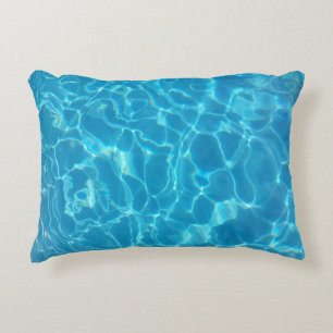 Crystal Clear Sky Blue Pool Water Accent Pillow