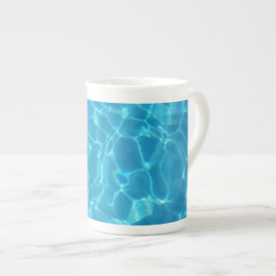 Crystal Clear Sky Blue Pool Water Bone China Mug