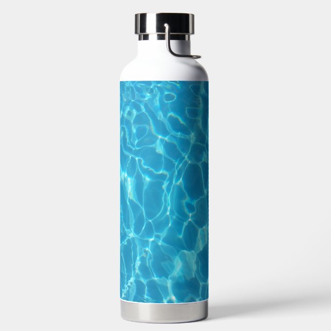 Crystal Clear Sky Blue Pool Water Bottle (Left)