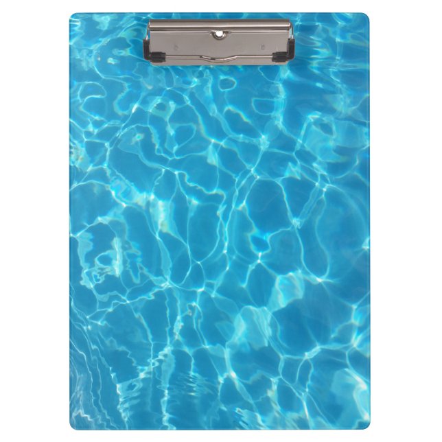 Crystal Clear Sky Blue Pool Water Clipboard (Front)