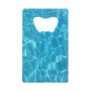 Crystal Clear Sky Blue Pool Water Credit Card Bottle Opener