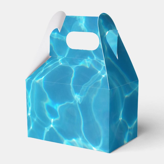 Crystal Clear Sky Blue Pool Water Favor Box (Front Side)
