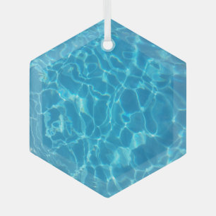 Crystal Clear Sky Blue Pool Water Glass Ornament