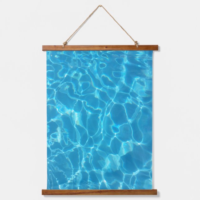Crystal Clear Sky Blue Pool Water Hanging Tapestry (Front)
