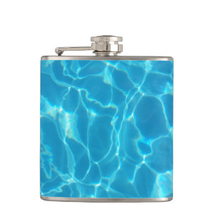 Crystal Clear Sky Blue Pool Water Hip Flask