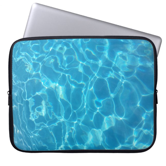 Crystal Clear Sky Blue Pool Water Laptop Sleeve (Front)