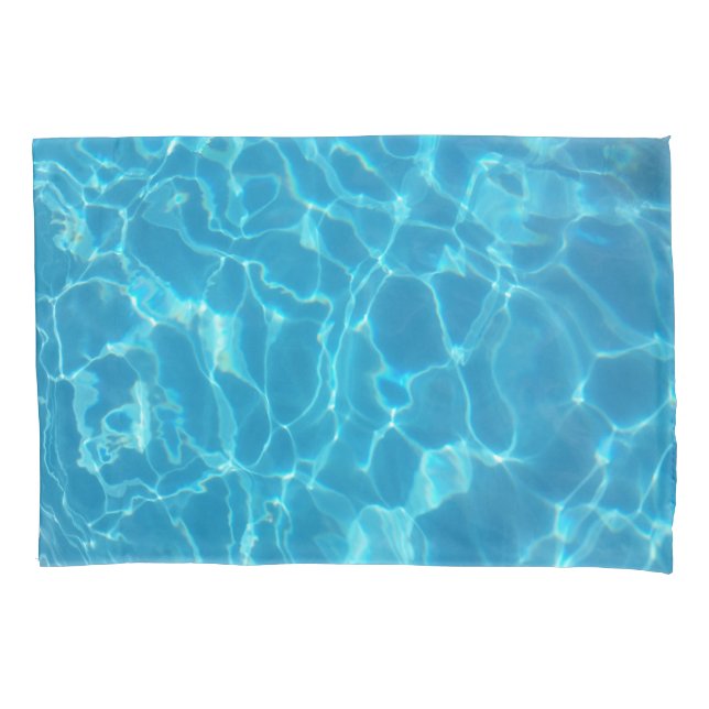 Crystal Clear Sky Blue Pool Water Pillowcase (Front)
