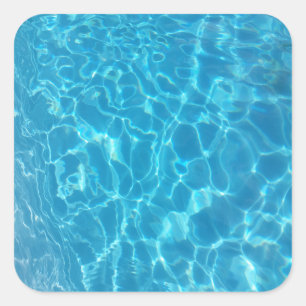 Crystal Clear Sky Blue Pool Water Square Sticker