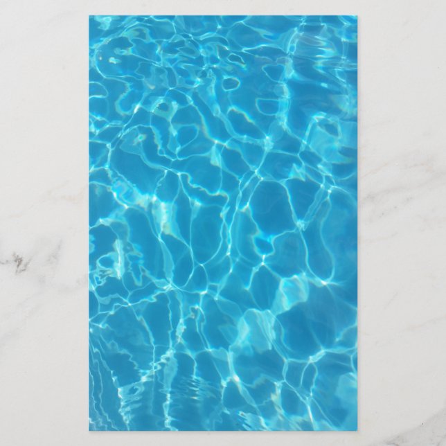 Crystal Clear Sky Blue Pool Water Stationery (Front)