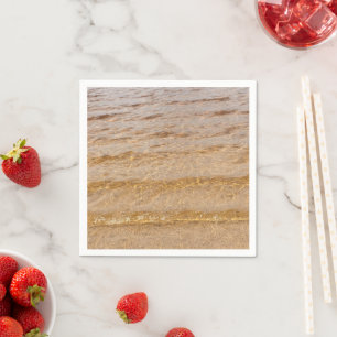 Crystal Clear Water Sandy Beach Ocean Sea Waves Napkin