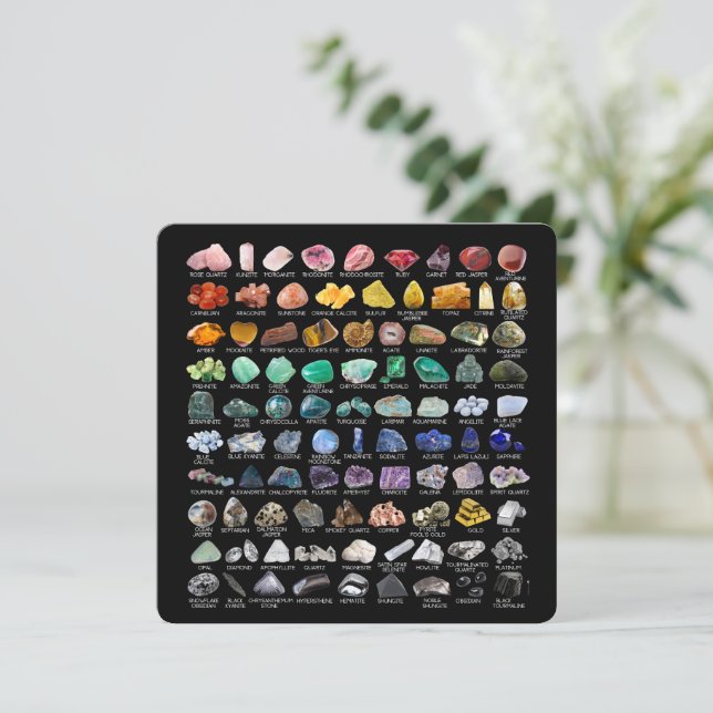 Crystal Collection Rainbow Rocks Carte d'ID de géo (Debout devant)
