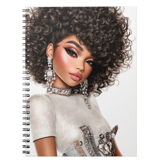 Crystal Corset Glam Girl Spiral Photo Notebook (Front)