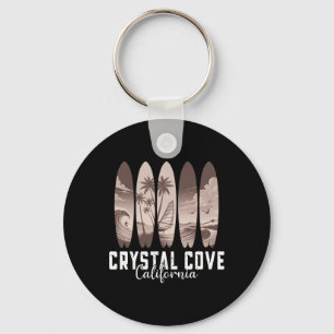Crystal Cove State Park California Surfboard Surfi Keychain