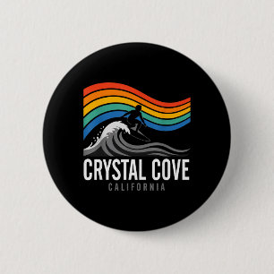 Crystal Cove State Park California Surfboarder Men 2 Inch Round Button