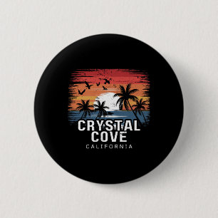Crystal Cove State Park California Surfing Surfer 2 Inch Round Button