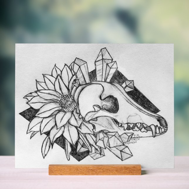 Crystal Coyote  Acrylic Sign (Neutral)