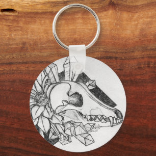 Crystal Coyote Keychain