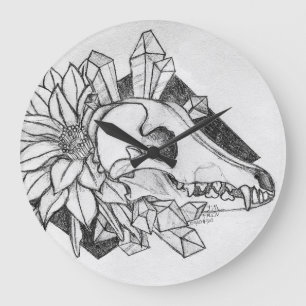 Crystal Coyote Large Clock
