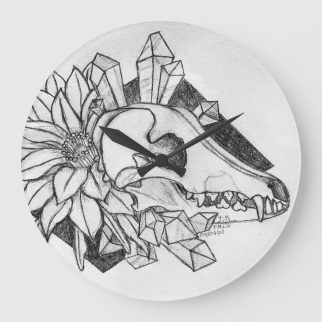 Crystal Coyote  Large Clock (Front)