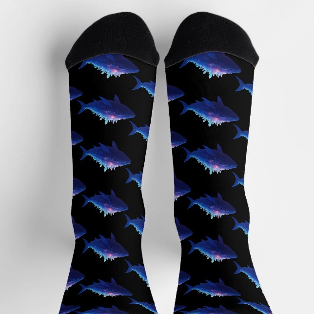Crystal Crest Whale - Ocean Whales Print Socks (Top)