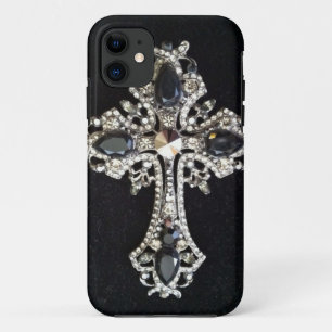 CRYSTAL CROSS BLACK VELVET PRINT iPhone 11 CASE