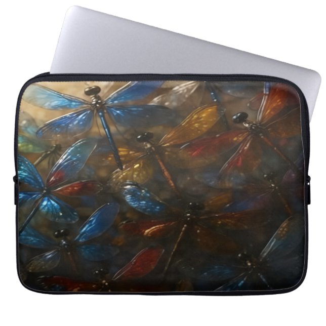 Crystal Dragonflies Laptop Sleeve (Front)