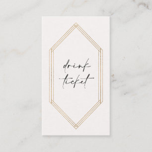 Crystal Drink Ticket Bar Token Carte Mariage C100