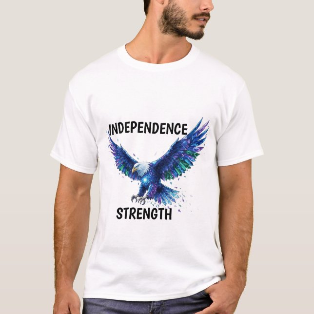Crystal Eagle in Flight – Independence & Strength  T-Shirt (Front)