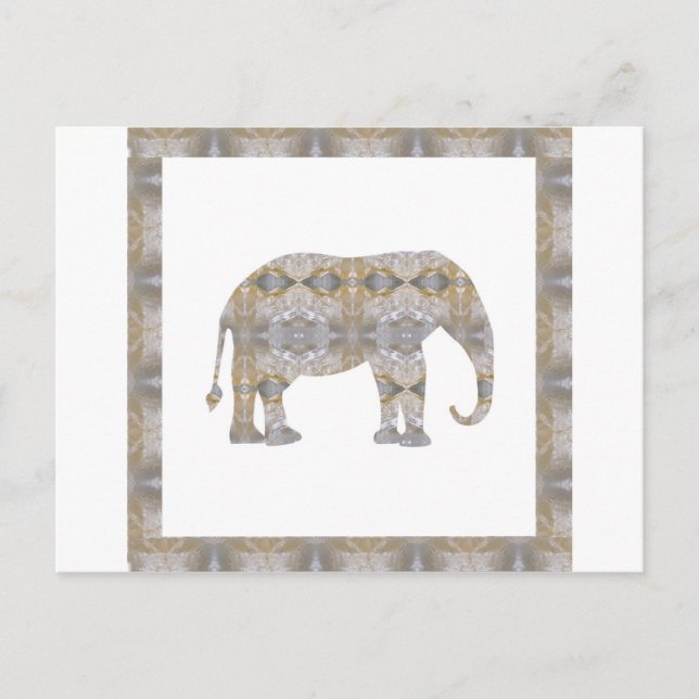 CRYSTAL Elephant DIY Template NVN447 LARGE kids Postcard (Front)