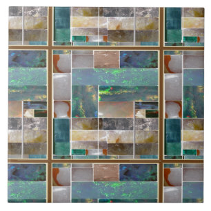 Crystal Embossed Squares pattern Artistic Graphic Tile