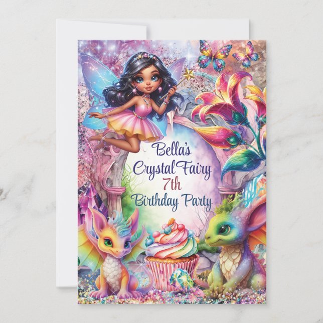 Crystal Fairy Forest Party Invitation (Front)