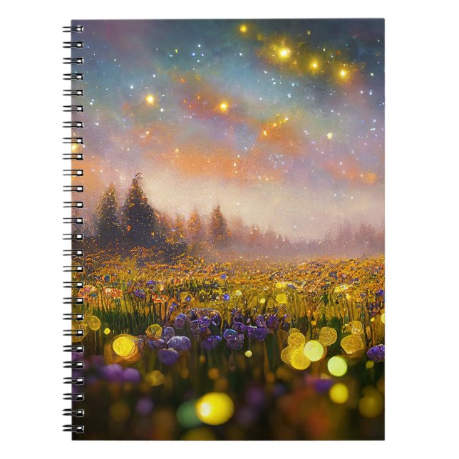 Crystal Fields and Starry Skies Notebook (Front)