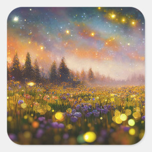 Crystal Fields and Starry Skies Square Sticker