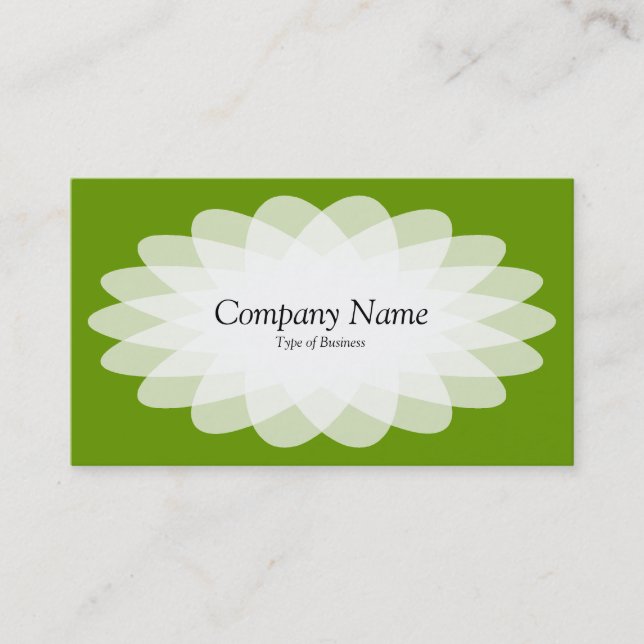 Crystal Flower - Avocado Green Business Card (Front)