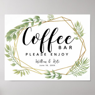 crystal foliage, greenery,offee bar station sign