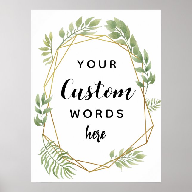 crystal foliage leaf green create your own custom poster (Front)