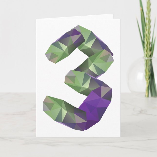 Crystal Font Number 3 Greeting Cards (Creator Uploaded)