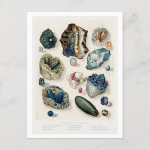 Crystal Formations of Precious Stones Vintage Postcard