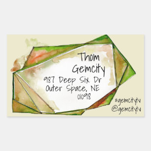 Crystal Gem Frame for Company Personal Info Square Sticker