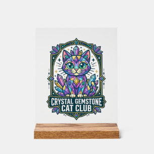 Crystal Gemstone Cat Cat Mom Gift Idea - Crystal G Acrylic Sign