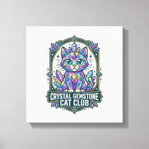 Crystal Gemstone Cat Cat Mom Gift Idea - Crystal G Canvas Print