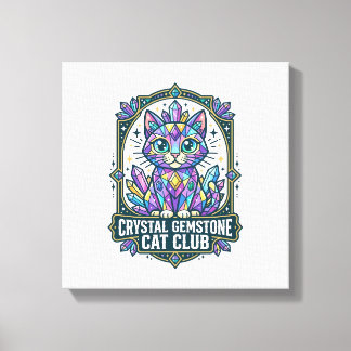 Crystal Gemstone Cat Cat Mom Gift Idea - Crystal G Canvas Print