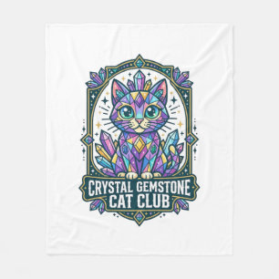 Crystal Gemstone Cat Cat Mom Gift Idea - Crystal G Fleece Blanket