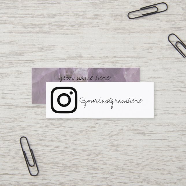 crystal geode social media modern business card (Front/Back In Situ)